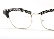 Carica l'immagine nel visualizzatore di Gallery, Occhiali da lettura eleganti da donna con diamanti, occhi di gatto, lenti in resina, decorazione con strass in cristallo, occhiali da presbite per anziani 