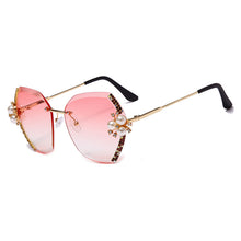 Load image into Gallery viewer, Diamond Pearl Gradient Sunglasses Women Rimless Vintage  Crystal Glasses Vintage Eyeglasses Lentes De Sol Mujer