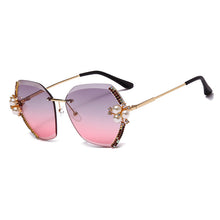 Load image into Gallery viewer, Diamond Pearl Gradient Sunglasses Women Rimless Vintage  Crystal Glasses Vintage Eyeglasses Lentes De Sol Mujer
