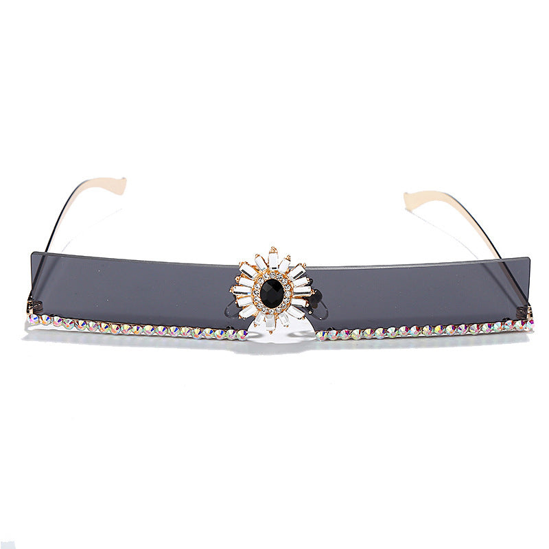 Diamond Rectangle Sunglasses Women 2023 Men  Brand Designer Sunglasses Ladies Rimless Sun Glasses Square Eyewear UV400