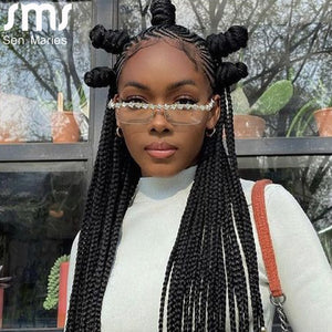Diamond Rectangle Sunglasses Women 2023 One Piece Classic Sunglasses Men  Brand Designer Sunglasses Rhinestone Glasses