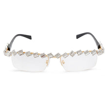 Load image into Gallery viewer, Diamond Rectangle Sunglasses Women 2023 One Piece Classic Sunglasses Men  Brand Designer Sunglasses Rhinestone Glasses