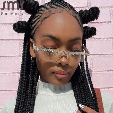 Diamond Rectangle Sunglasses Women 2023 One Piece Classic Sunglasses Men  Brand Designer Sunglasses Rhinestone Glasses