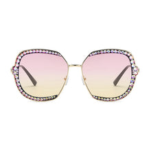 Load image into Gallery viewer, Diamond Rhinestone Sunglasses Women Men  Crystal Sun Glasses Clear Lens Oversized Frame Square Sun Glasses Vintage Shades