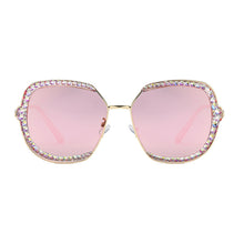 Load image into Gallery viewer, Diamond Rhinestone Sunglasses Women Men  Crystal Sun Glasses Clear Lens Oversized Frame Square Sun Glasses Vintage Shades
