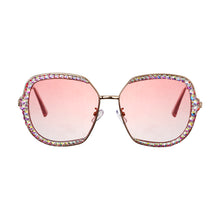 Load image into Gallery viewer, Diamond Rhinestone Sunglasses Women Men  Crystal Sun Glasses Clear Lens Oversized Frame Square Sun Glasses Vintage Shades