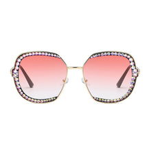 Load image into Gallery viewer, Diamond Rhinestone Sunglasses Women Men  Crystal Sun Glasses Clear Lens Oversized Frame Square Sun Glasses Vintage Shades