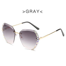 Load image into Gallery viewer, Diamond Rhinestone Sunglasses Women Men  Crystal Sun Glasses Clear Lens Oversized Frame Square Sun Glasses Vintage Shades