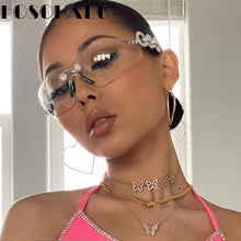 Load image into Gallery viewer, Diamond Rimless Sunglasses Women Men 2023 Rhinestone Sunglasses Shield Goggle Eyeglasses Shades  Brand Designer Sun Glass