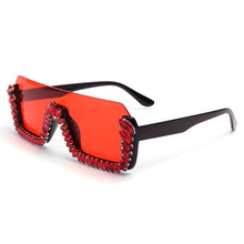Load image into Gallery viewer, Diamond Rimless Sunglasses Women Trendy Designers One Piece Square Sun Glasses Men Retro Rhinestone Shades Vintage Sunglasses