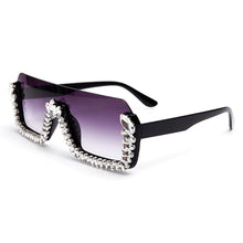Load image into Gallery viewer, Diamond Rimless Sunglasses Women Trendy Designers One Piece Square Sun Glasses Men Retro Rhinestone Shades Vintage Sunglasses