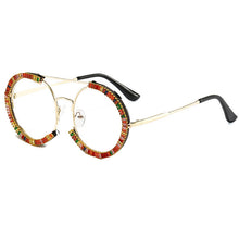 Load image into Gallery viewer, Diamond Round Sunglasses Women 2023 Crystal Blingbling Sun Glasses Men Female Plain Sun Glasses Lunette De Solei Sunglasses