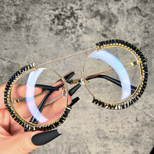 Load image into Gallery viewer, Diamond Round Sunglasses Women 2023 Crystal Blingbling Sun Glasses Men Female Plain Sun Glasses Lunette De Solei Sunglasses