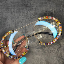 Load image into Gallery viewer, Diamond Round Sunglasses Women 2023 Crystal Blingbling Sun Glasses Men Female Plain Sun Glasses Lunette De Solei Sunglasses