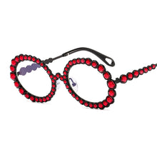 Load image into Gallery viewer, Diamond Round Sunglasses Women Sexy Shades Oval Rhinestone Eyeglasses  Brand Designer Sunglasses Ladies Eyewear UV400