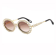 Load image into Gallery viewer, Diamond Round Sunglasses Women Sexy Shades Oval Rhinestone Eyeglasses  Brand Designer Sunglasses Ladies Eyewear UV400