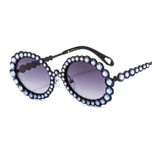 Load image into Gallery viewer, Diamond Round Sunglasses Women Small Frame Oval Vintage Sunglasses  Brand Designer Men Retro Sunglasses Rhinestone Oculos