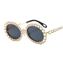 Load image into Gallery viewer, Diamond Round Sunglasses Women Small Frame Oval Vintage Sunglasses  Brand Designer Men Retro Sunglasses Rhinestone Oculos