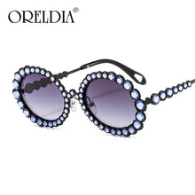 Load image into Gallery viewer, Diamond Round Sunglasses Women Small Frame Oval Vintage Sunglasses  Brand Designer Men Retro Sunglasses Rhinestone Oculos