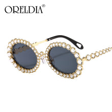 Load image into Gallery viewer, Diamond Round Sunglasses Women Small Frame Oval Vintage Sunglasses  Brand Designer Men Retro Sunglasses Rhinestone Oculos