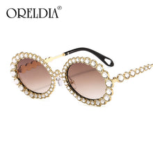 Load image into Gallery viewer, Diamond Round Sunglasses Women Small Frame Oval Vintage Sunglasses  Brand Designer Men Retro Sunglasses Rhinestone Oculos