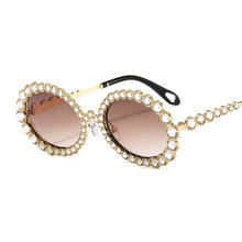 Load image into Gallery viewer, Diamond Round Sunglasses Women Small Frame Oval Vintage Sunglasses  Brand Designer Men Retro Sunglasses Rhinestone Oculos