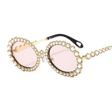 Load image into Gallery viewer, Diamond Round Sunglasses Women Small Frame Oval Vintage Sunglasses  Brand Designer Men Retro Sunglasses Rhinestone Oculos