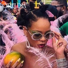 Load image into Gallery viewer, Diamond Round Sunglasses Women Small Frame Oval Vintage Sunglasses  Brand Designer Men Retro Sunglasses Rhinestone Oculos