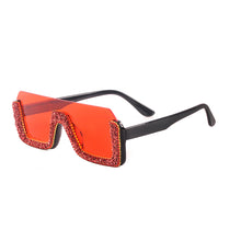 Load image into Gallery viewer, Diamond Semi-Rimless Square Sunglasses Women Rhinestone Retro Gradient Sun Glasses Vintage Oversized Feminino Eyeglasses UV400