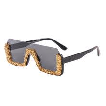 Load image into Gallery viewer, Diamond Semi-Rimless Square Sunglasses Women Rhinestone Retro Gradient Sun Glasses Vintage Oversized Feminino Eyeglasses UV400