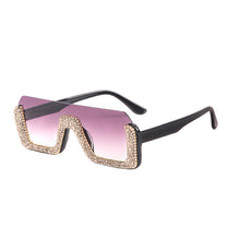 Load image into Gallery viewer, Diamond Semi-Rimless Square Sunglasses Women Rhinestone Retro Gradient Sun Glasses Vintage Oversized Feminino Eyeglasses UV400