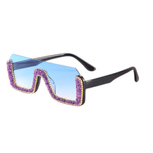 Load image into Gallery viewer, Diamond Semi-Rimless Square Sunglasses Women Rhinestone Retro Gradient Sun Glasses Vintage Oversized Feminino Eyeglasses UV400