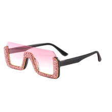 Load image into Gallery viewer, Diamond Semi-Rimless Square Sunglasses Women Rhinestone Retro Gradient Sun Glasses Vintage Oversized Feminino Eyeglasses UV400