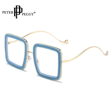 Occhiali da vista in vetro anti-luce blu con diamanti quadrati Donna Uomo Montature per occhiali da vista per computer Occhiali unisex