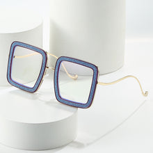 Carica l&#39;immagine nel visualizzatore di Gallery, Occhiali da vista in vetro anti-luce blu con diamanti quadrati Donna Uomo Montature per occhiali da vista per computer Occhiali unisex
