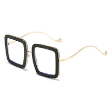 Carica l&#39;immagine nel visualizzatore di Gallery, Occhiali da vista in vetro anti-luce blu con diamanti quadrati Donna Uomo Montature per occhiali da vista per computer Occhiali unisex