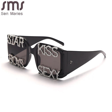Diamond Square Sunglasses Women Oversized Sun Glasses  Brand Designer Crystal Sexy Frame Rhinestone Eyewear Oculos