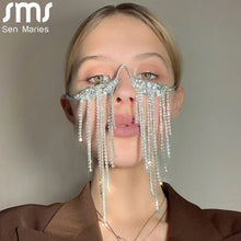 Load image into Gallery viewer, Diamond Steampunk Sunglasses Frames Rhinestone Eyeglasses Frames For Women Wave Sunglasses Frames For Men Eyewear Decoration