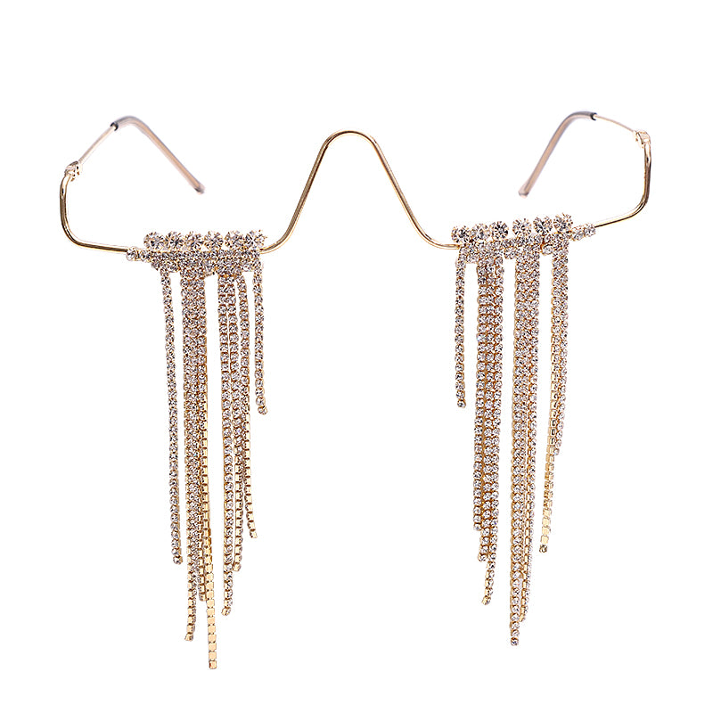 Diamond Steampunk Sunglasses Frames Rhinestone Eyeglasses Frames For Women Wave Sunglasses Frames For Men Eyewear Decoration