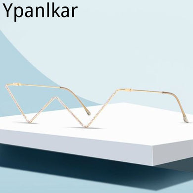 Diamond Steampunk Sunglasses Frames Triangle Eyeglasses Frames For Women Vintage Frames For Men Eyewear Decoration