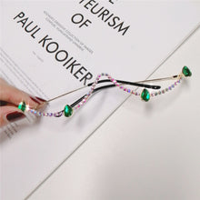 Load image into Gallery viewer, Diamond Steampunk Sunglasses Frames Women Eyeglasses Frames For Women Water Drill Wave Sunglasses Frames Men Eyewear Decoration