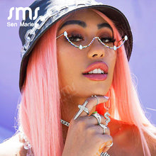 Load image into Gallery viewer, Diamond Steampunk Sunglasses Frames Women Eyeglasses Frames For Women Water Drill Wave Sunglasses Frames Men Eyewear Decoration