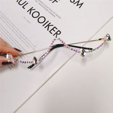 Load image into Gallery viewer, Diamond Steampunk Sunglasses Frames Women Eyeglasses Frames For Women Water Drill Wave Sunglasses Frames Men Eyewear Decoration