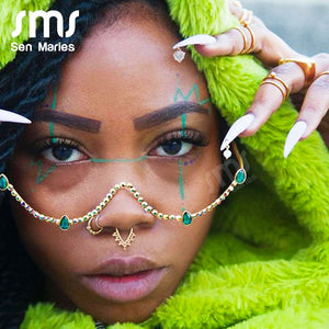 Diamond Steampunk Sunglasses Frames Women Eyeglasses Frames For Women Water Drill Wave Sunglasses Frames Men Eyewear Decoration