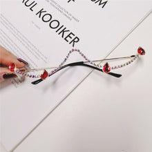 Load image into Gallery viewer, Diamond Steampunk Sunglasses Frames Women Eyeglasses Frames For Women Water Drill Wave Sunglasses Frames Men Eyewear Decoration