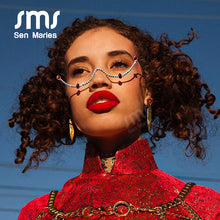 Load image into Gallery viewer, Diamond Steampunk Sunglasses Frames Women Eyeglasses Frames For Women Water Drill Wave Sunglasses Frames Men Eyewear Decoration