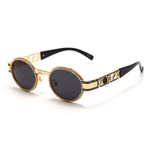 Load image into Gallery viewer, Diamond Steampunk Sunglasses Women Oval Vintage Eyeglasses Men Punk Retro Sun Glasses  Brand Designer Lady UV400
