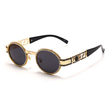Load image into Gallery viewer, Diamond Steampunk Sunglasses Women Oval Vintage Eyeglasses Men Punk Retro Sun Glasses  Brand Designer Lady UV400