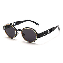 Load image into Gallery viewer, Diamond Steampunk Sunglasses Women Oval Vintage Eyeglasses Men Punk Retro Sun Glasses  Brand Designer Lady UV400
