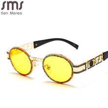 Load image into Gallery viewer, Diamond Steampunk Sunglasses Women Oval Vintage Eyeglasses Men Punk Retro Sun Glasses  Brand Designer Lady UV400